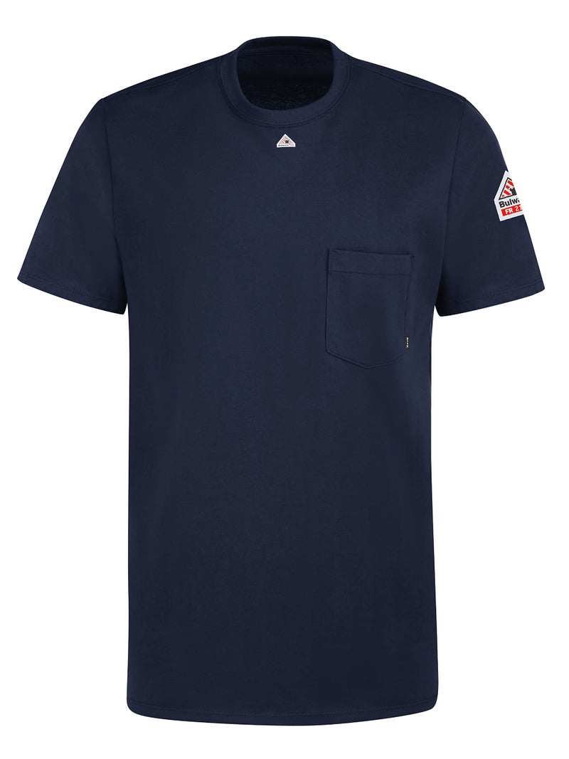 Bulwark FR Bulwark Flame Resistant 7 oz Cotton Short Sleeve T-Shirt, Navy, X-Large - Image 1
